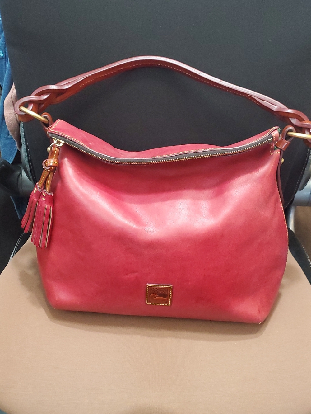 Dooney Raspberry Twist Strap Hobo